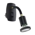 Eglo Wandleuchte Parrini Lamp mit Stecker Schwarz 4.5W 345lm - 830 Warmweiß | IP20 - Inkl. 1x GU10